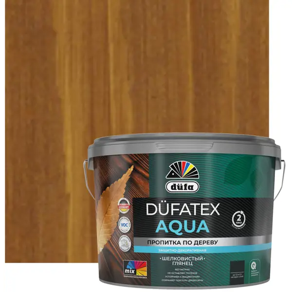 Пропитка для дерева водная цвета тик Dufatex aqua 2.5 л