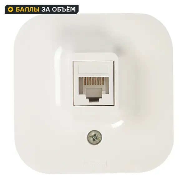 Розетка компьютерная RJ45 категория 5e UTP Legrand Quteo IP20 накладной монтаж цвет белый