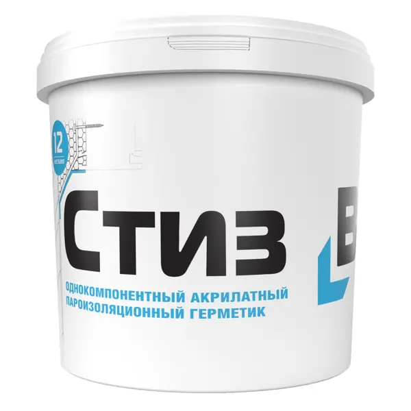 Герметик акриловый для окон Сазиласт Стиз В цвет светло-серый 3 кг