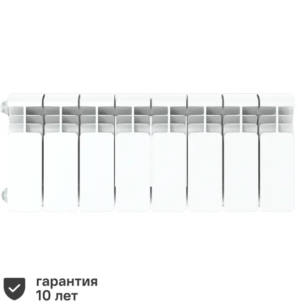 Радиатор секционный Rifar Alum RAL20008 200/90 8 секций боковое подключение алюминий белый