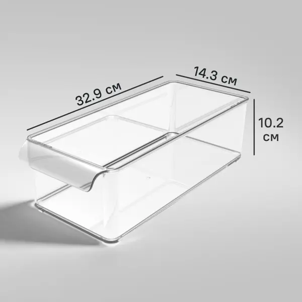 Органайзер Berossi 14.3x10.2x32.9 см 3.7 л полиэтилен без крышки цвет прозрачный