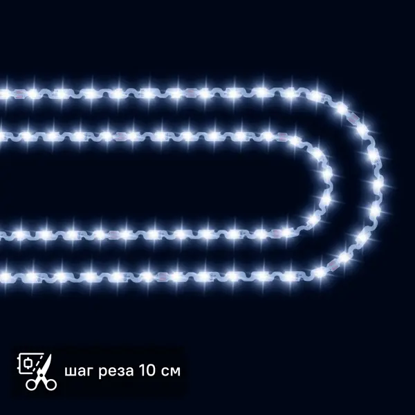 Светодиодная лента для подсветки труднодоступных мест Apeyron SMD2835 24В 10 мм 2м 5 Вт/м 60диод/м 400 лм/м 6500 К