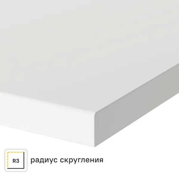 Столешница Сноу 120x60x2 см искусственный камень цвет белый