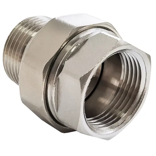 Сгон прямой американка Valfex 1" ВР-НР мм никелированная латунь VF.340.N.100.BIR
