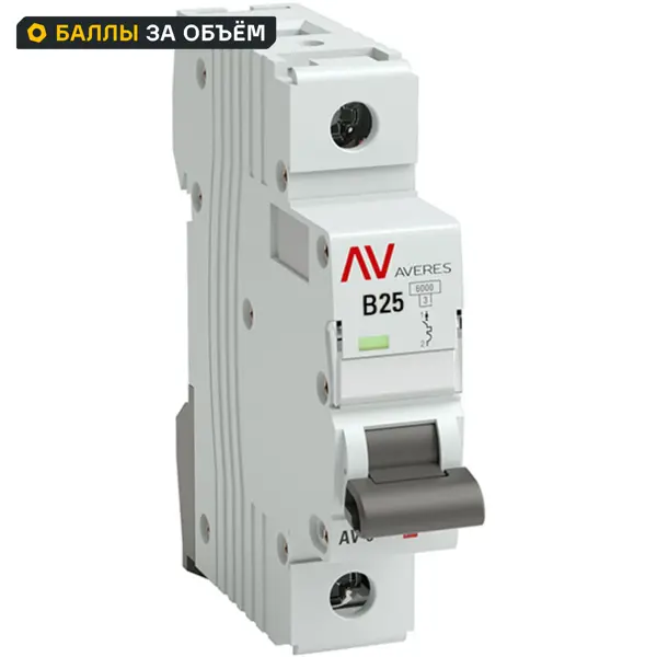 Автоматический выключатель EKF Averes AV-6 1P B25 А 6 кА mcb6-1-25B-av