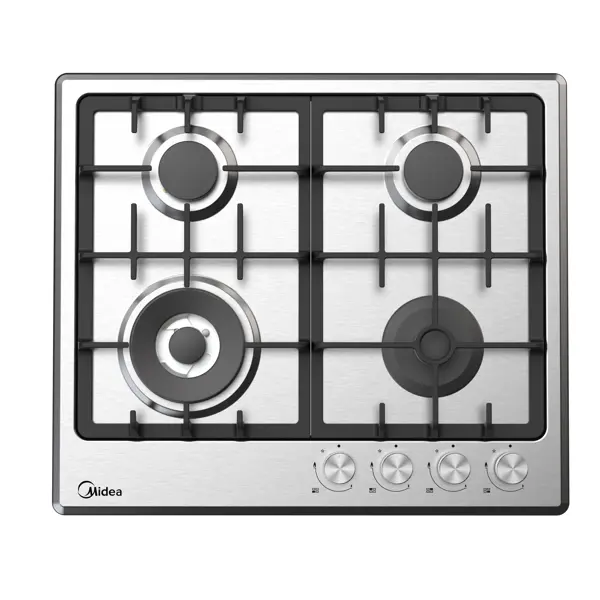 Газовая варочная панель Midea MG643TX 60 см 4 конфорки цвет нержавеющая сталь