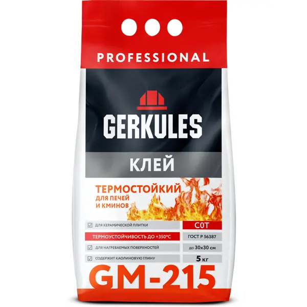 Клей для плитки C0T Термостойкий Gerkules GM-215 PRO 5кг
