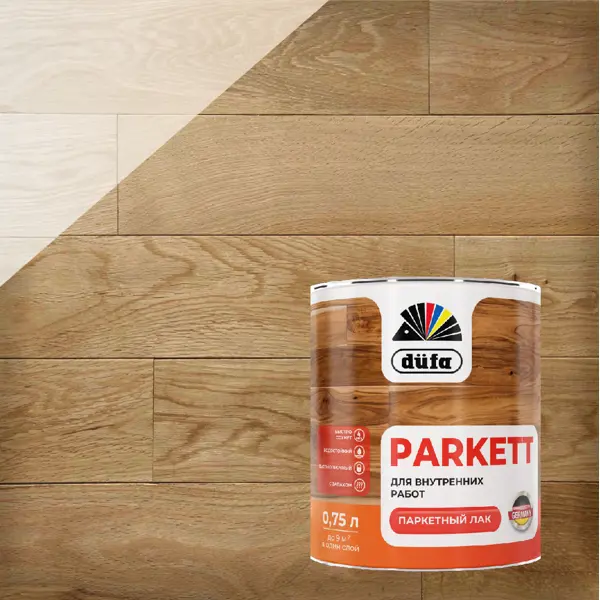 Лак паркетный Dufa Parkett глянцевый бесцветный 0.75 л