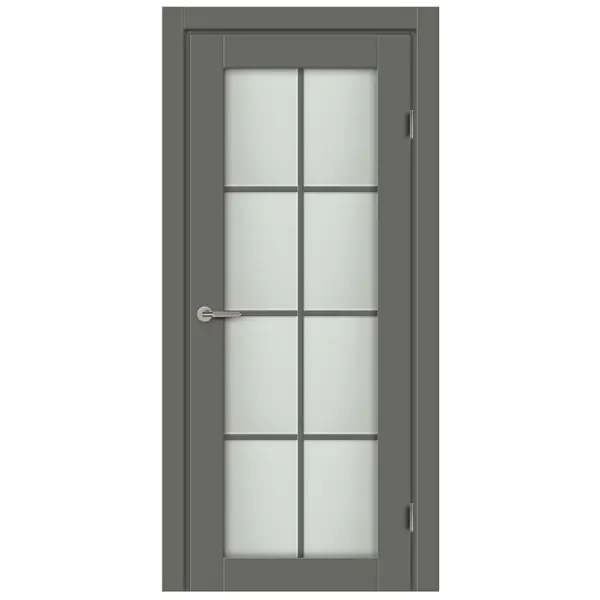 Комплект двери Пьемонт со стеклом 60x200 см Hardflex цвет стиппл грей без доборов