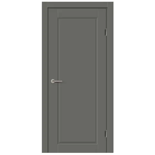 Комплект двери Пьемонт глухая 60x200 см Hardflex цвет стиппл грей с добором 100 мм