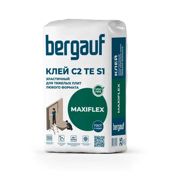 Клей для плитки Bergauf Maxiflex для тяжелых плит любого формата
