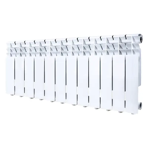 Радиатор секционный Monlan Aluminium 350/80 12 секций боковое подключение алюминий белый
