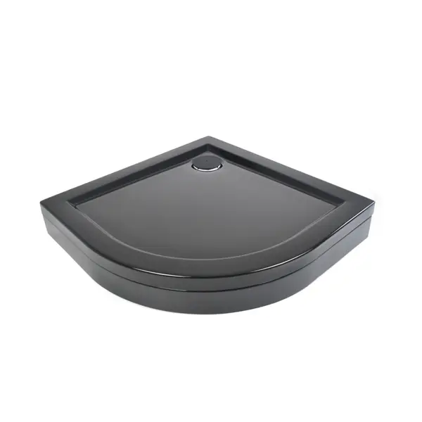 Душевой поддон Metakam Joy Black 1/4 круга акриловый 90x90 см сифон в комплекте