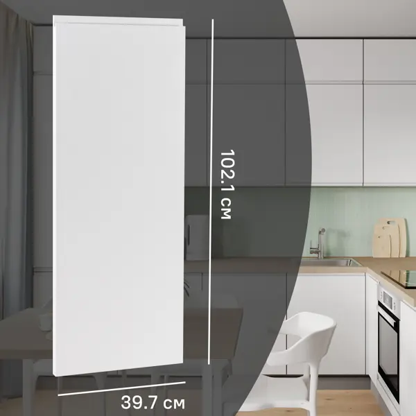 Фасад кухонного шкафа Токио 39.7x102.1 см DELINIA ID МДФ цвет белый