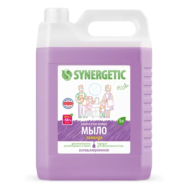 Мыло жидкое для рук Synergetic лаванда 5л