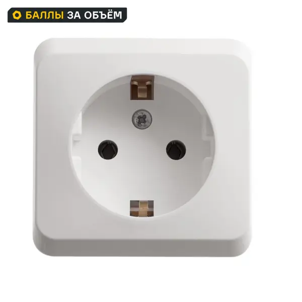 Розетка накладная Systeme Electric Этюд с заземлением цвет белый PA16-003B