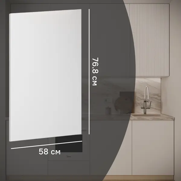 Фальшпанель для кухонного шкафа Висла 58x76.8 см KONSENSA МДФ цвет белый
