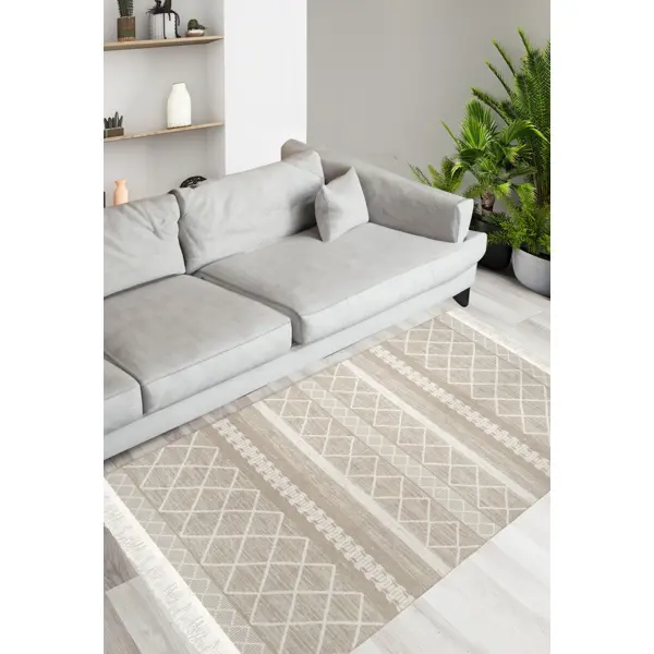 Коврик декоративный хлопок Sacli Lira F1 120x180 см цвет бежевый