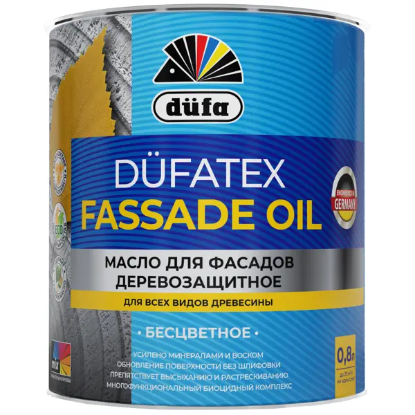 Защитное масло для фасадов Dufatex Fassade Oil цвет прозрачный 0.8 л