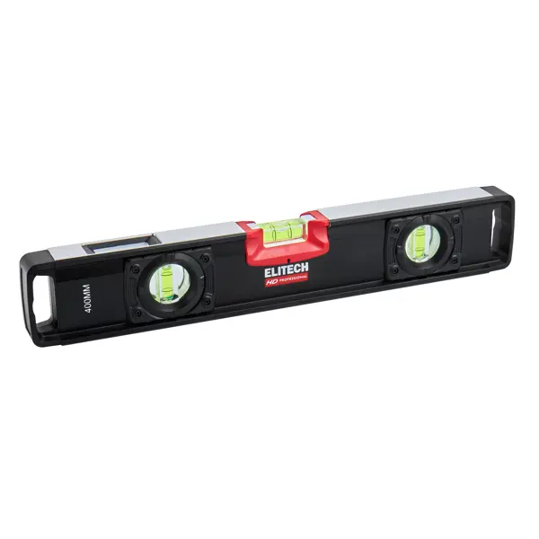 Уровень пузырьковый Elitech HD 320301 3 глазка магнитный 400 мм