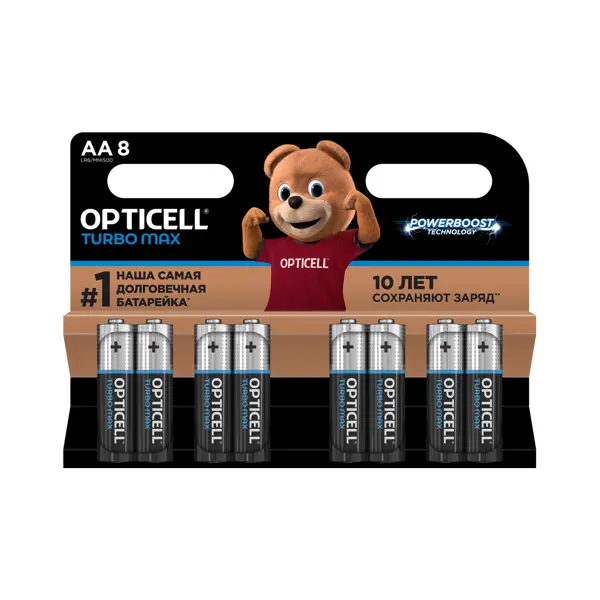 Батарейка алкалиновая Opticell Turbo Max LR06 AA 8 шт.