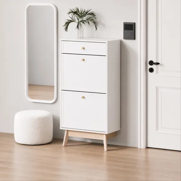 Обувница KONSENSA Лион Амьен 60x120x30 см 2 секции ЛДСП цвет белый