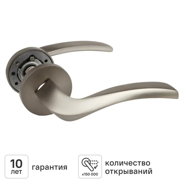 Дверная ручка на розетке KREAFORTA Ая без запирания цвет никель