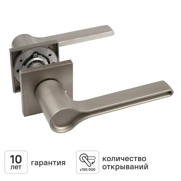 Дверная ручка на розетке KREAFORTA Калга без запирания цвет никель