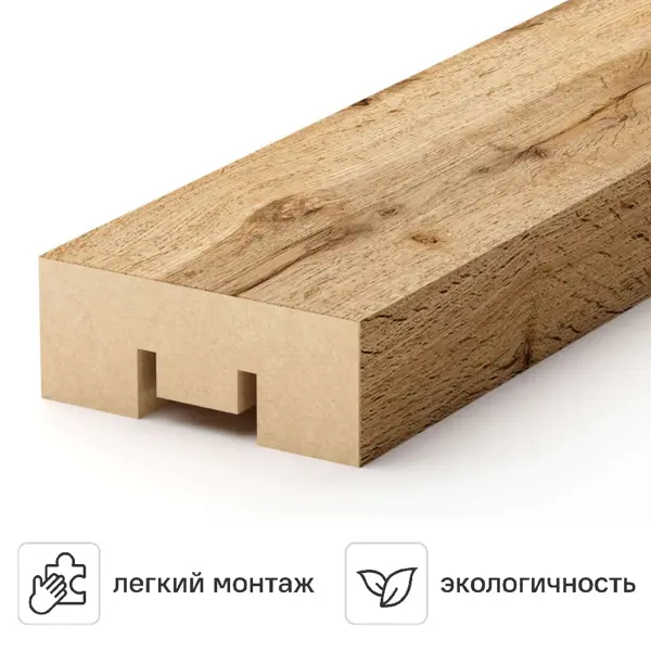 Декоративная панель 3D Stella Бриона МДФ цвет пекан 2700x40 мм 1 шт