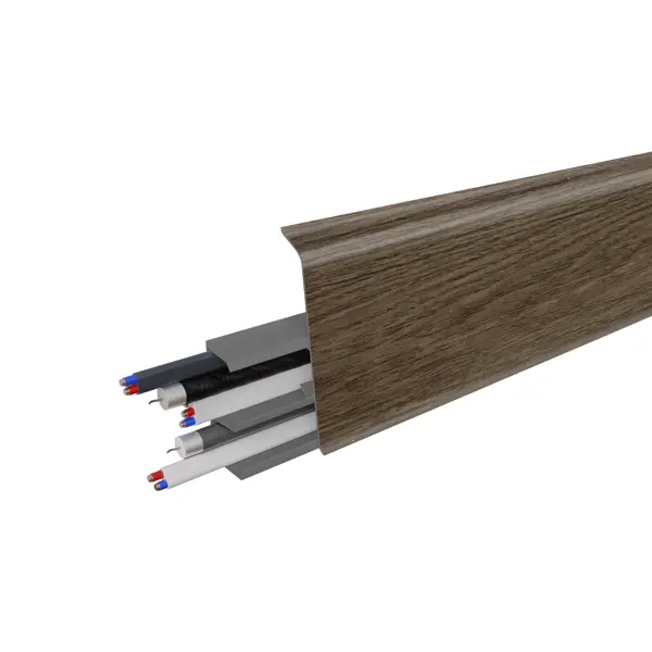 Плинтус напольный Prime ПВХ цвет дуб аоста 2220x2.2x72 мм