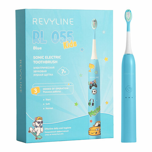 Электрическая детская звуковая зубная щетка Revyline RL 055
