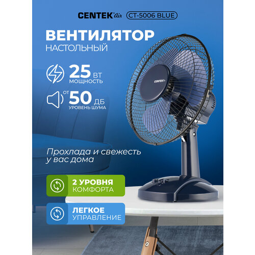 Настольный вентилятор CENTEK СТ-5006 cиний