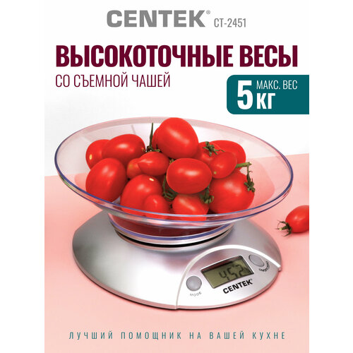 Кухонные весы CENTEK CT-2451 серебристый