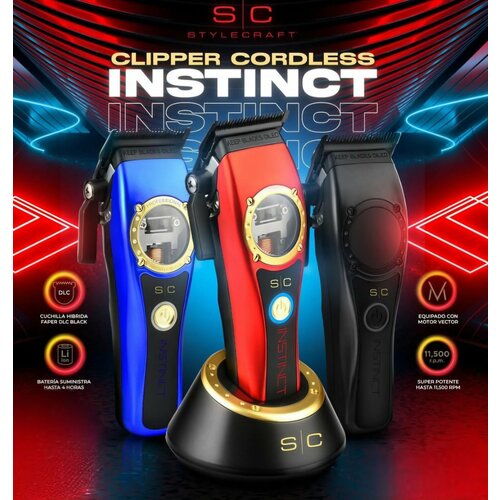 Профессиональная аккумуляторная машинка для стрижки с двигателем SC Instinct Vector Stylecraft