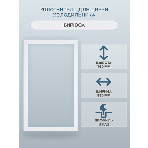 Уплотнитель двери для холодильника Бирюса 550х760 в паз/0811320000 01